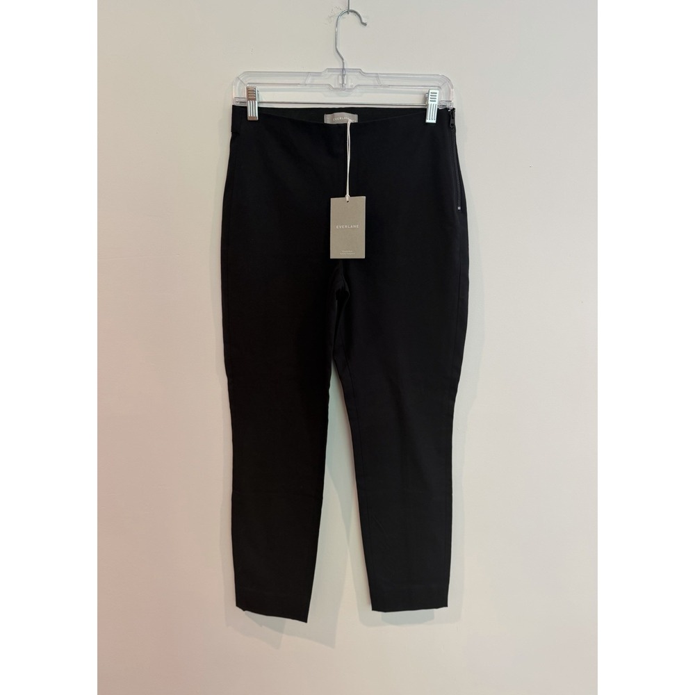Everlane Womens The Work Pants NWT Black Side-Zip Ankle Stretch Cotton Sz 4
